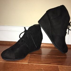 High heel wedge ankle boots